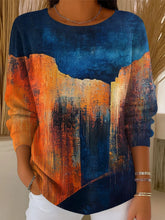 Women's Retro Pattern Casual Pullover Sweater